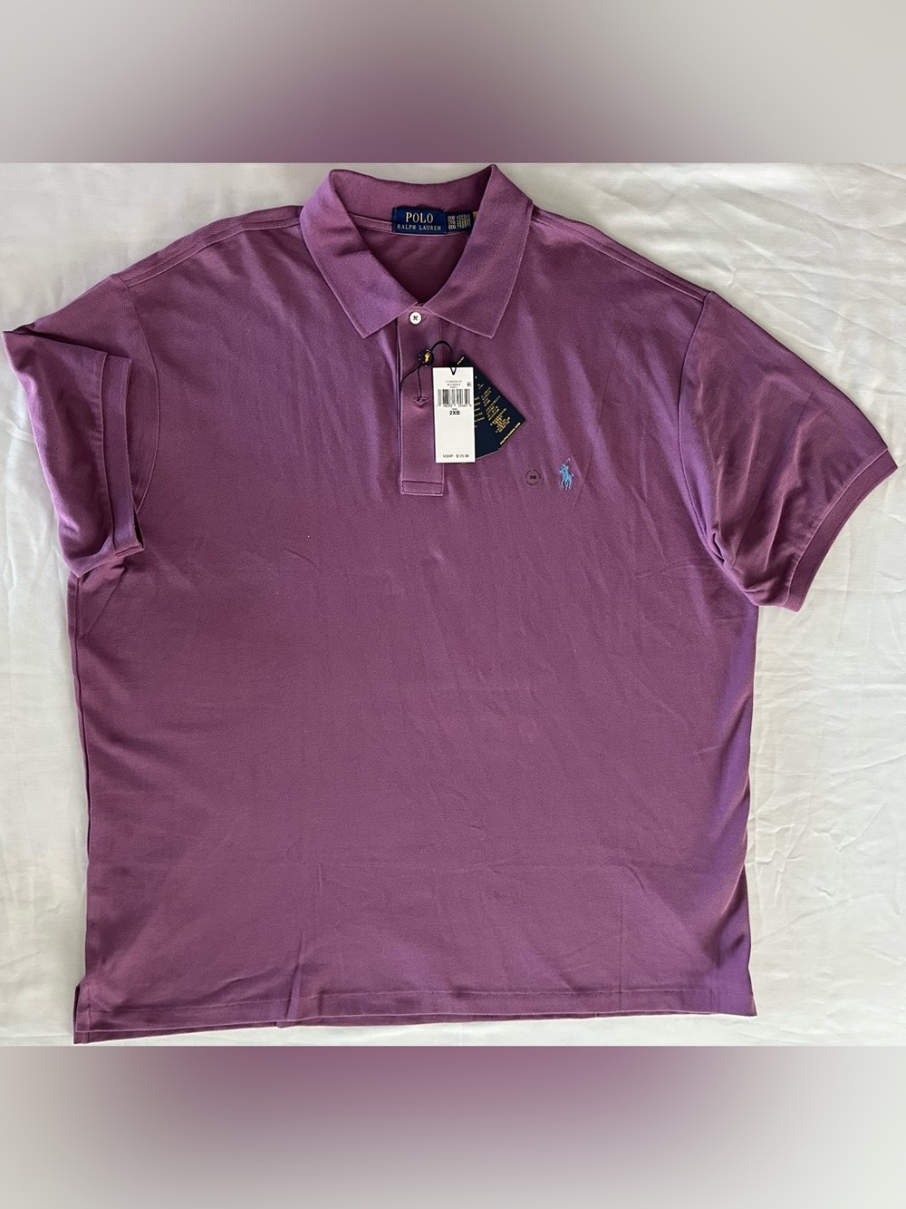 Polo Ralph Lauren Men’s Collar Shirt XXL 2XL Classic Fit Short Sleeve Purple NWT